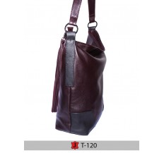 Torebka Skórzana model T-120 Bordo/Czarny